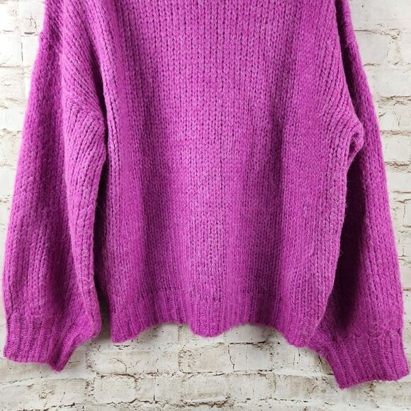 Line & Dot Bennett Sweater in Plum Size Medium Turtleneck Long Sleeve Knit - Picture 6 of 12
